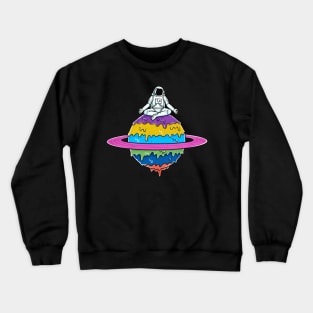 Astronaut and melted planet Crewneck Sweatshirt